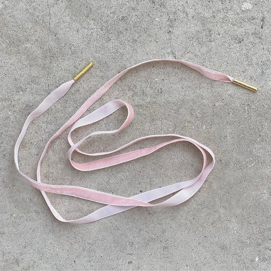 Velvet Shoelaces - Pink Blush - Alice Bow