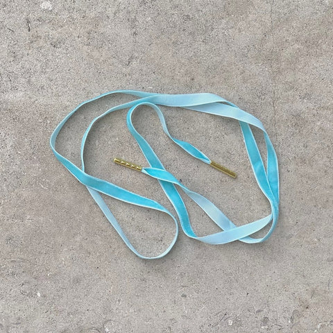 Velvet Shoelaces - Sea Blue